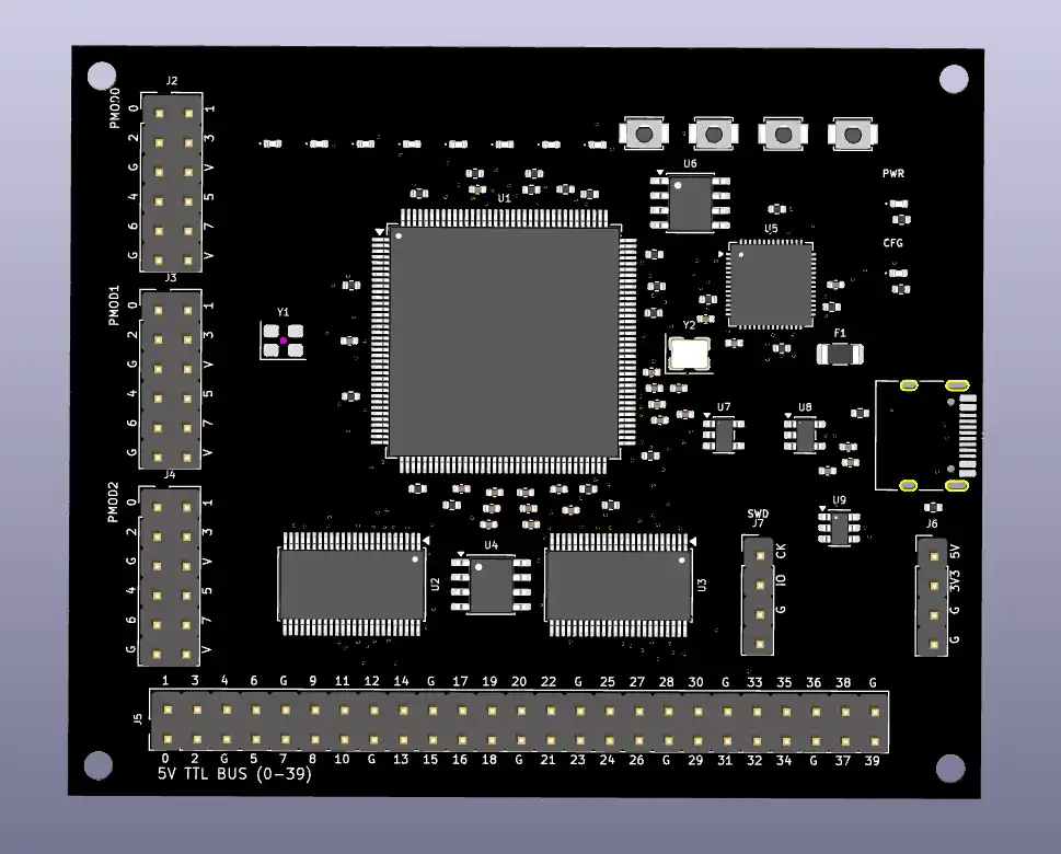 Open-toolchain FPGA dev board render